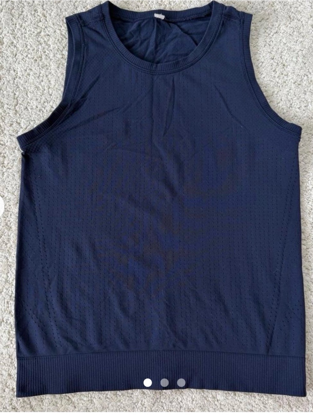 Athleta Navy In Motion Perforated Crewneck Tank